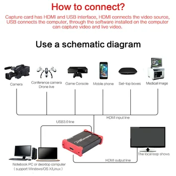 

Plug And Play USB 3.0 Loop Out Computer Components Portable Game Recording HDMI Video Card Live Streaming HD 1080P