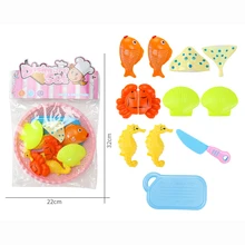 Juguetes de animales marinos para niñas, juego de cocina de 8 piezas, Mini cocina educativa para cortar comida, juego de simulación