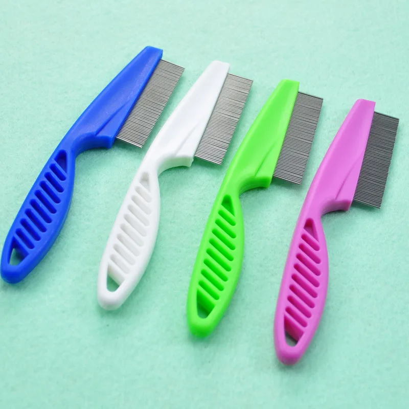 1Pcs Lice Brush Portable for Cat Dog Cleaning Tool Flea Comb Pure Color Pet Animal Care Hair Grooming Combs Stainless Steel | Дом и сад