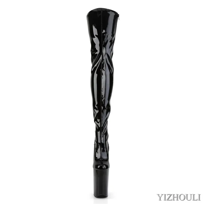 9 inches above the knee and thigh high boots 23 cm heels for women, after the thin belt sexy club pole dancing boots