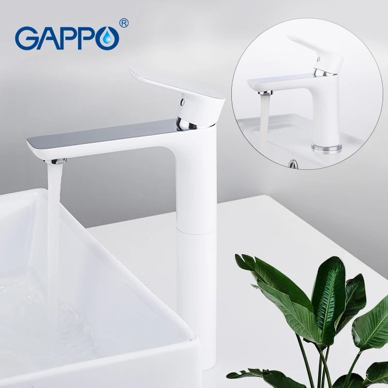 GAPPO Basin Faucet white chrome waterfall tap washbasin bath faucets brass basin mixer bathroom sink faucet water tap mixer