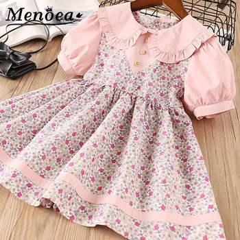 

Menoea Children Summer Dress 2020 European And American Style Sleeveless Pattern Printed Kids Dress 4-14Y Girls Princess Dress