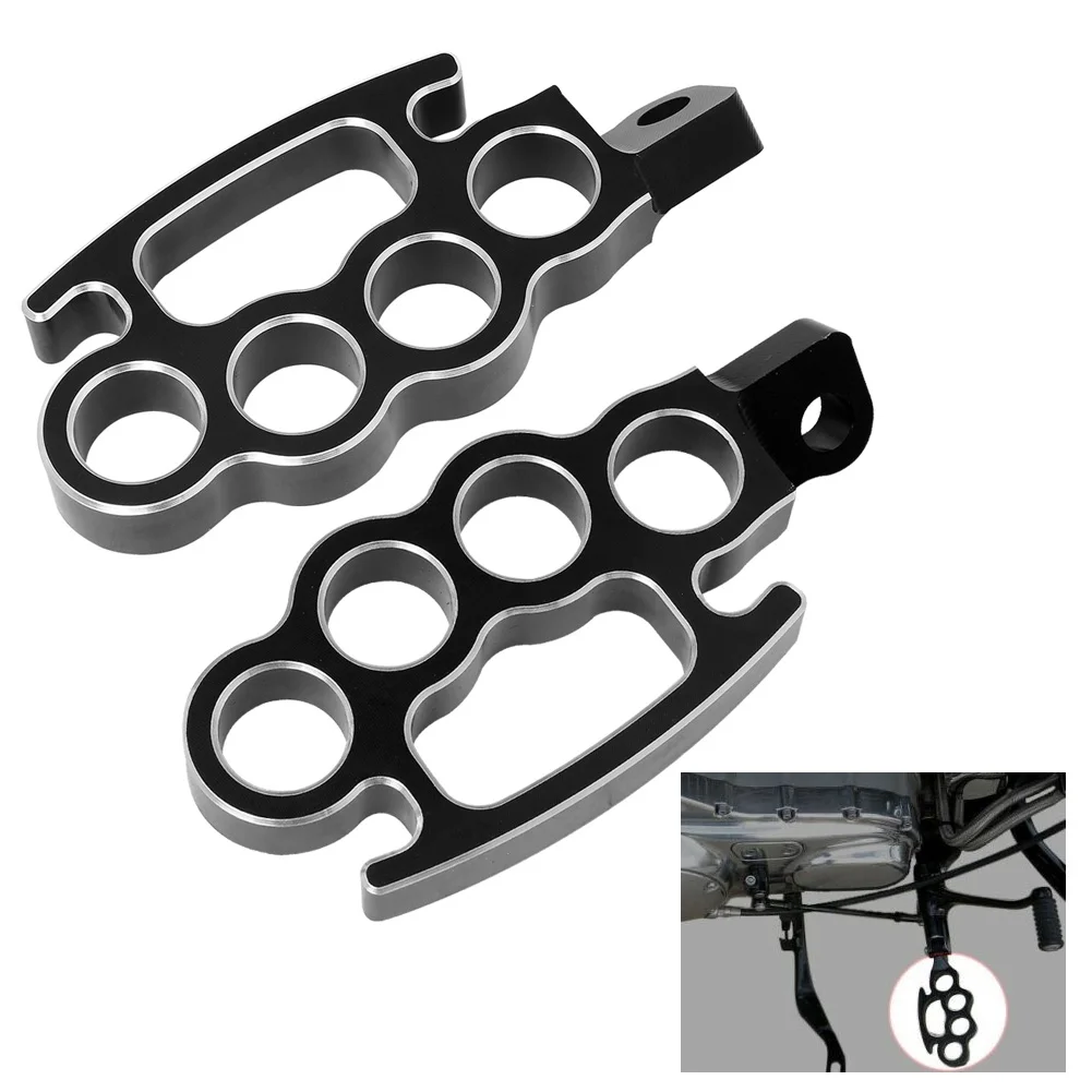 13CM Universals Black Footpegs Footrests Custom Pedal Control Foot Pegs fit For Harley V-Rod Sportster XL Dyna Softail