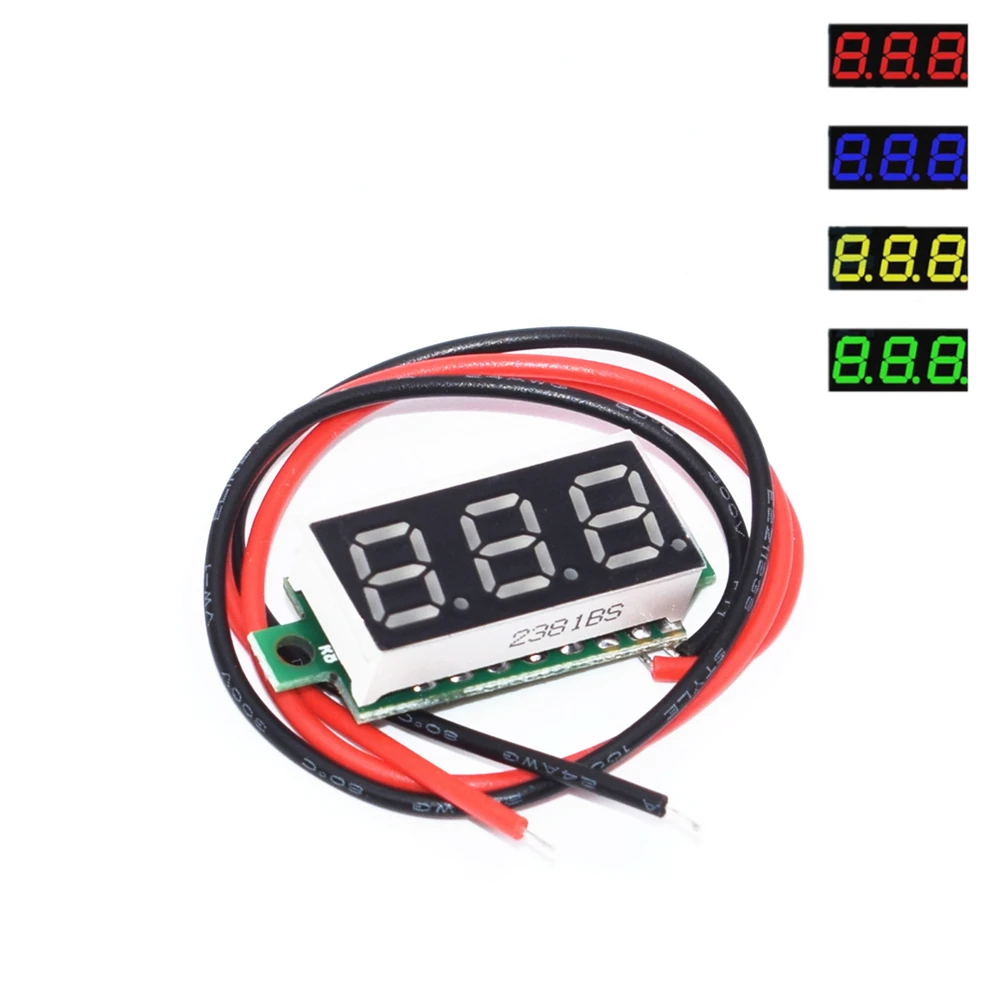 0.28 Inch 2.5V-40V Mini Digital Voltmeter Voltage Tester Meter Red/Blue/yellow/green LED Screen Electronic Parts Accessories | Инструменты