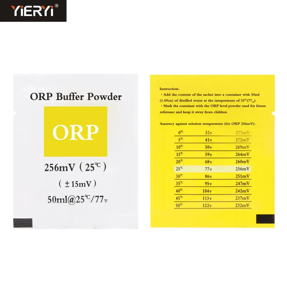 Yieryi 5/10/30 Pcs ORP calibration buffer powder tester correction solution 256mv 25c | Инструменты