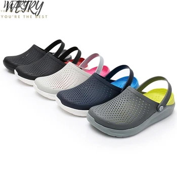 

2020 Men Sandals Crocks LiteRide Hole Shoes Crok Rubber Clogs For Men EVA Unisex Garden Shoes Black Crocse Adulto Cholas