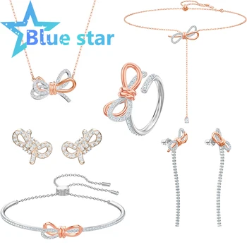 

Swarovskis 1:1 original high quality exquisite bow jewellery set, bow, bracelet, earrings and necklace ring collection