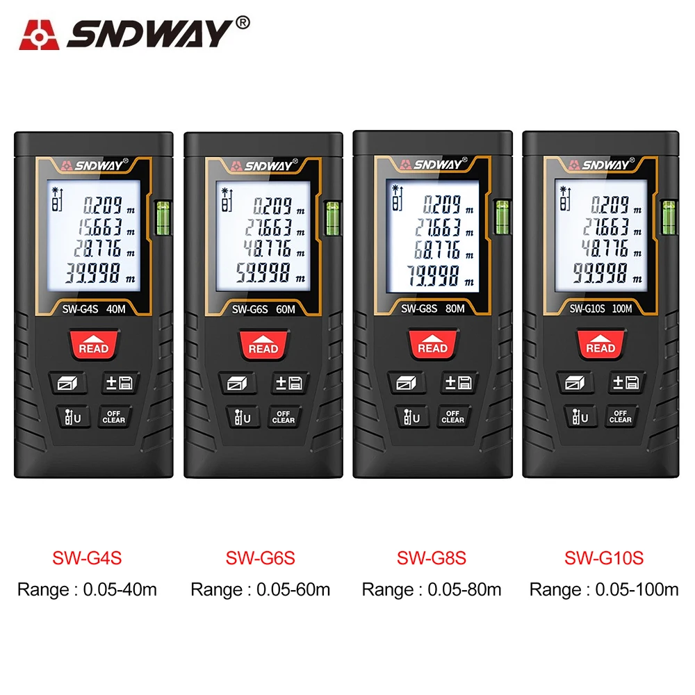 Оригинальный лазер SNDWAY дальномер 40 м 60 80 100 инструменты измерительная лента