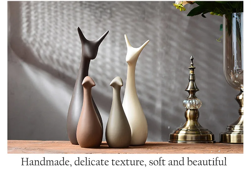 Современная статуэтка животного в скандинавском стиле, абстрактная скульптура оленя из смолы, современное искусство, украшение дома, аксессуары для стола