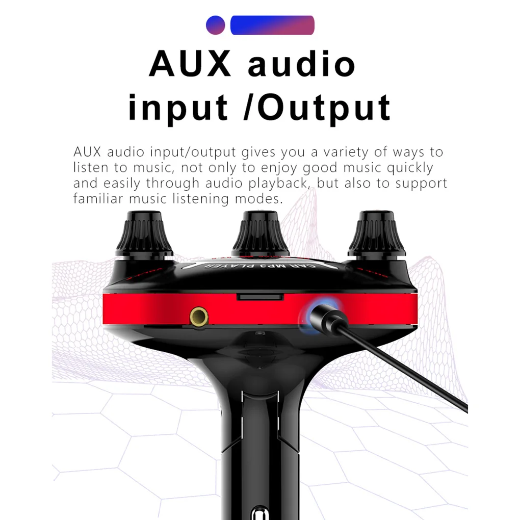 Bluetooth FM передатчик Handsfree автомобильный комплект 1,3 дюймов ЖК-дисплей TF карта/U диск MP3-плеер двойной USB зарядное устройство