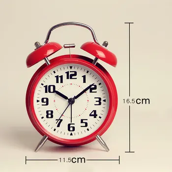 

Gold Mechanical Alarm Clock Manual Wind Up Vintage Metal Snooze Table Clock Display Cute Version Home Decoration Supplies