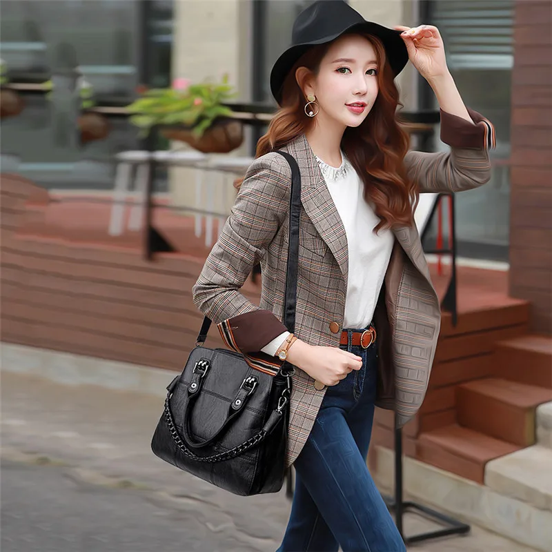 Kopen Lederen Luxe Handtassen Vrouwen Tassen Designer Schouder Crossbody Tassen voor Vrouwen 2018 Dames Handtassen Bakken Sac A Main Femme bolsa