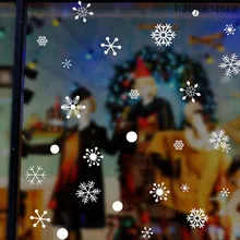 Настенный стеклянный шкаф, фоновое украшение, снежинка, рождественские украшения, наклейки на окна, снежинка на стену