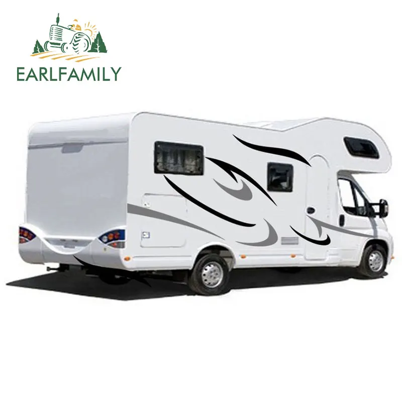 

EARLFAMILY 2x Camper Van Stripes Graphics Vinyl Graphics Kit Decals Car Stickers For otorhome Caravan RV Travel Trailer