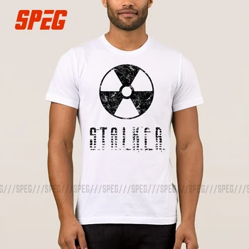 

T Shirt Men's Vintage Stalker Radiation Symbol Game Men Casual Tee Shirts Men 100% Cotton Short Sleeve Tshirt New Brand T-Shirt