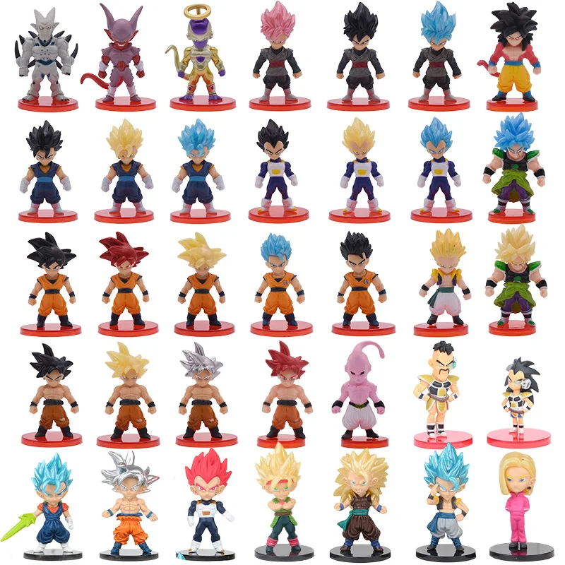 

8/10/16/21pcs DragonBall Super Saiyan God Action Figure Son Goku Gohan Vegeta Vegetto Frieza Zamasu Ultra Instinct Model Toys