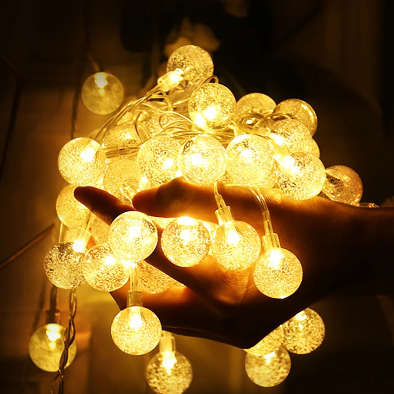 10 м 100LED 6 40LED хрустальный шар гирлянда батарея вспышка фея лампа для рождества