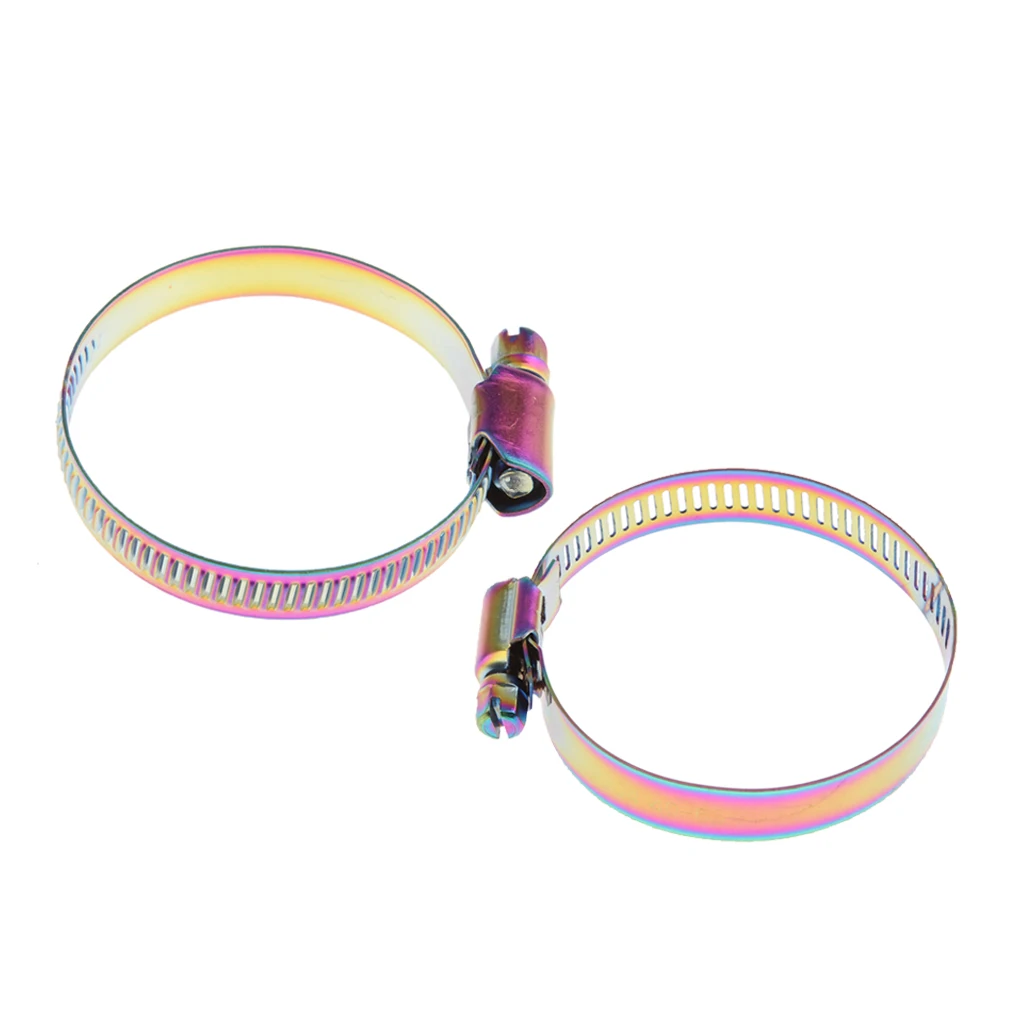 2 Pieces Motorcycle Adjustable Fuel Injection Style Hose Clamp for Diesel Petrol Pipes 32-50mm/40-63mm
