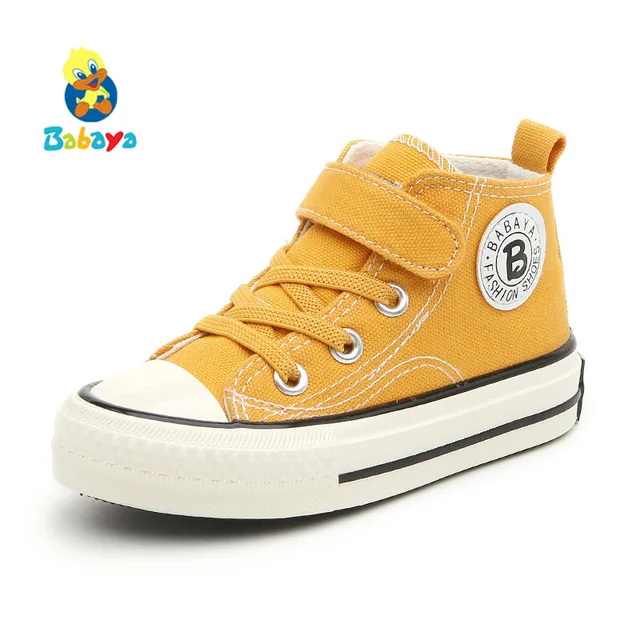 US $11.00 Children Canvas Shoes Girls Sneakers High Boys Winter Shoes Breathble 2019 Autumn Winter Fashion Ki