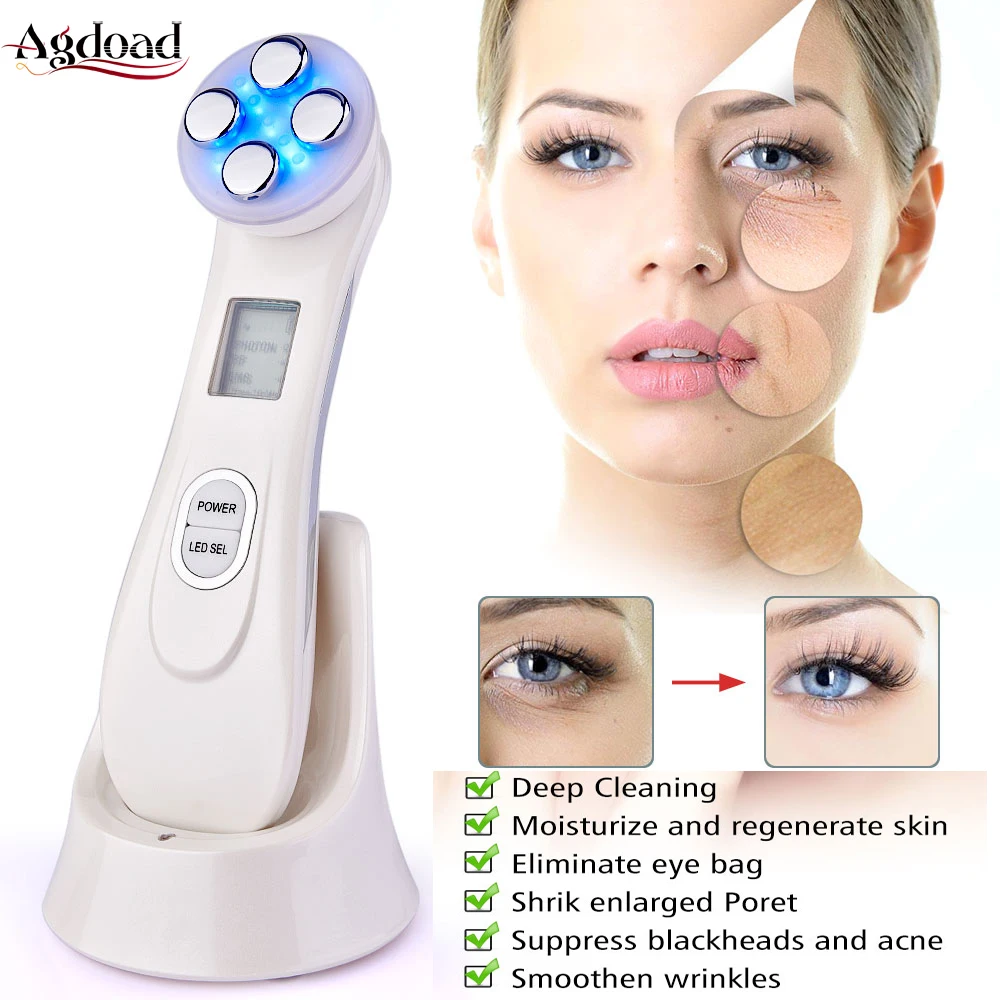

5 in 1 Facial Skin Rejuvenation RF Mesotherapy Wrinkle disappear Face Lifting Beauty Radio Frequency Blackhead Acne Remover