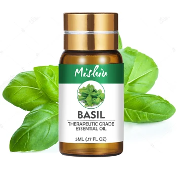 

Mishiu Basil Pure Essential Oil Fragrance Aroma Diffusers Essential Oils Organic Body Relieve Stress Skin Care Oils 5ML