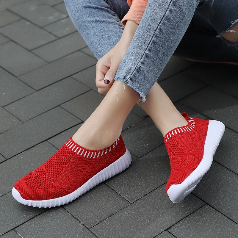 

Women Ladies Summer Fashion Breathable Mesh Basket Slip On Flats Vulcanize Tenis Casual Running Gym Female Womens Sneakers Shoes