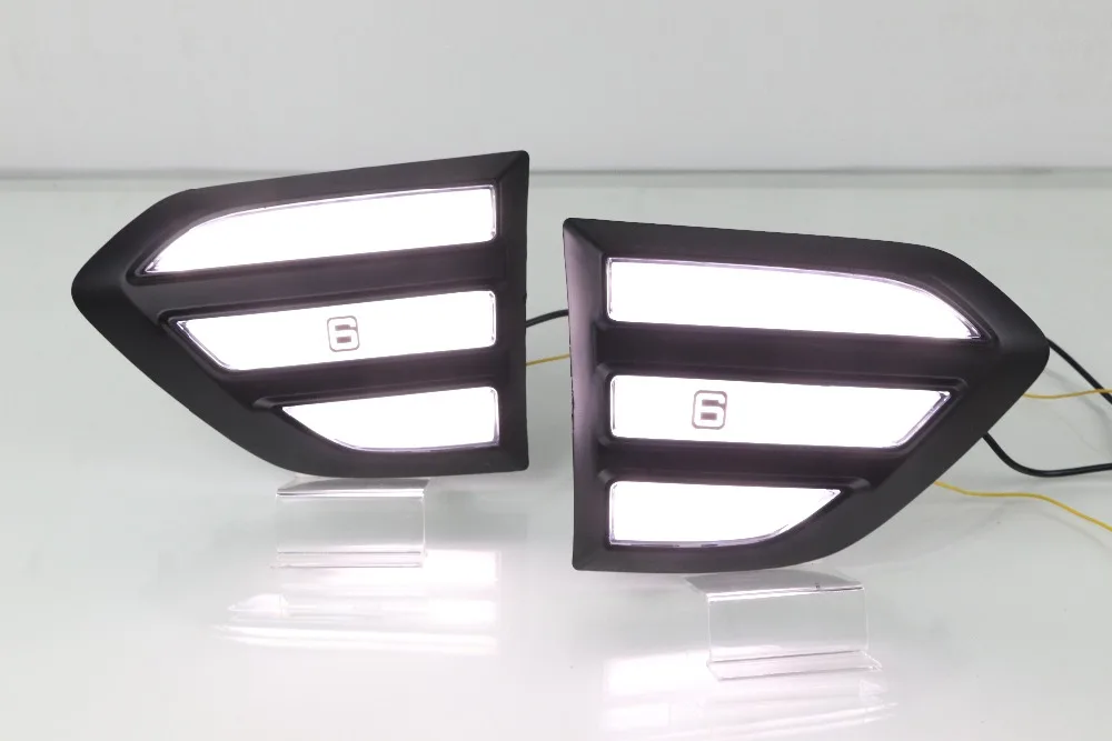Qirun led drl дневные ходовые огни для ford ranger с движущимися желтыми поворотниками