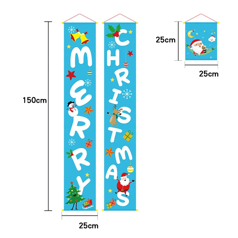 Рождественский занавес украшения рисунки на дверях нетканые многоразовые мультфильм Санта Клаус Рождественская елка Снеговик узор вечерние принадлежности