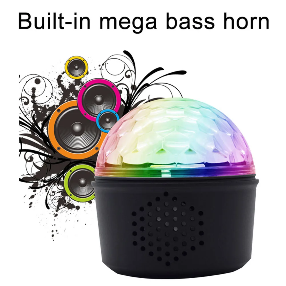 

Sound Activated Party Effect Mini Bluetooth Speaker Home Rotating USB Charging Strobe LED Disco Ball Light KTV DJ Stage Wedding