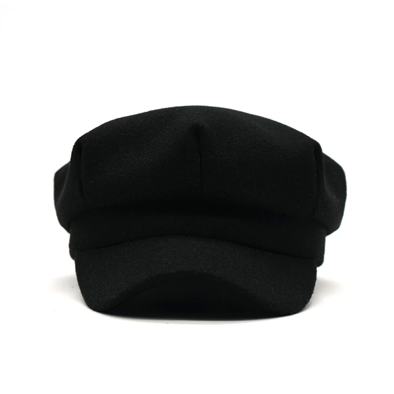 New Autumn Winter women beret hat British style retro solid color octagonal cap female thick warm winter hats visor cap