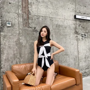 

Swimsuit One Piece Bikinis Female 2019 Swimwear For Women Woman Bikini One-Piece White Sexy Hot Patchwork Polyester Sierra