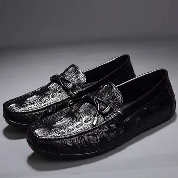 

Mens Brand Genuine Designer Leather Bowknot Slip On Moccasin Gommino Flats Driving Fashion Soft Casual Loafers Shoes