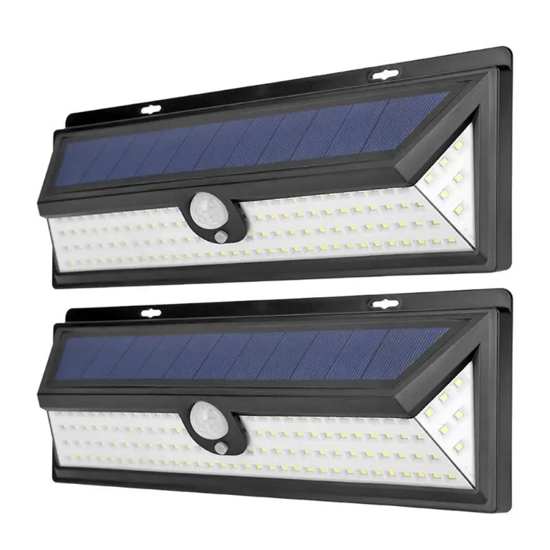 2Pcs Водонепроницаемый Солнечный 118LED настенный светильник энергосберегающий Открытый аварийный датчик движения внутренний светильник - Испускаемый цвет: 2Pcs