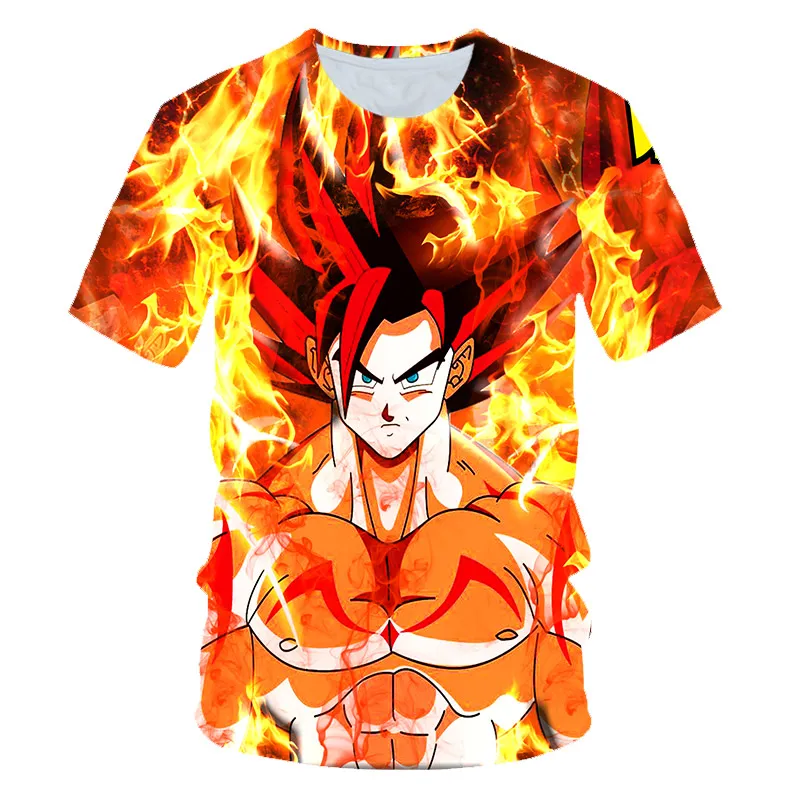 Новое поступление крутая футболка Goku Dragon Ball Z 3d летняя модная с короткими