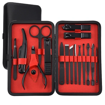 

16pcs/set Multifunction Nail Clipper Set Portable Stainless Steel Nail Scissors Tweezers Clipper Ear spoon Nail Art Set