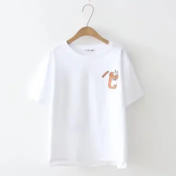 

100% cotton casual T shirt women short sleeve fashion T-shrit summer loose women tshirt female