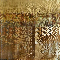 Sequin Shimmer Panel Spiegel Merk Metallic Gouden Bruiloft Markt Hotel Verjaardag Party Decor Art 30X30Cm 3d Muur sticker Achtergrond