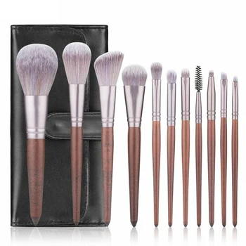 

RANCAI 11 Pcs Makeup Brush Set Beginners Full Set of Makeup Tools Color Hair Makeup Brush Belt Bag