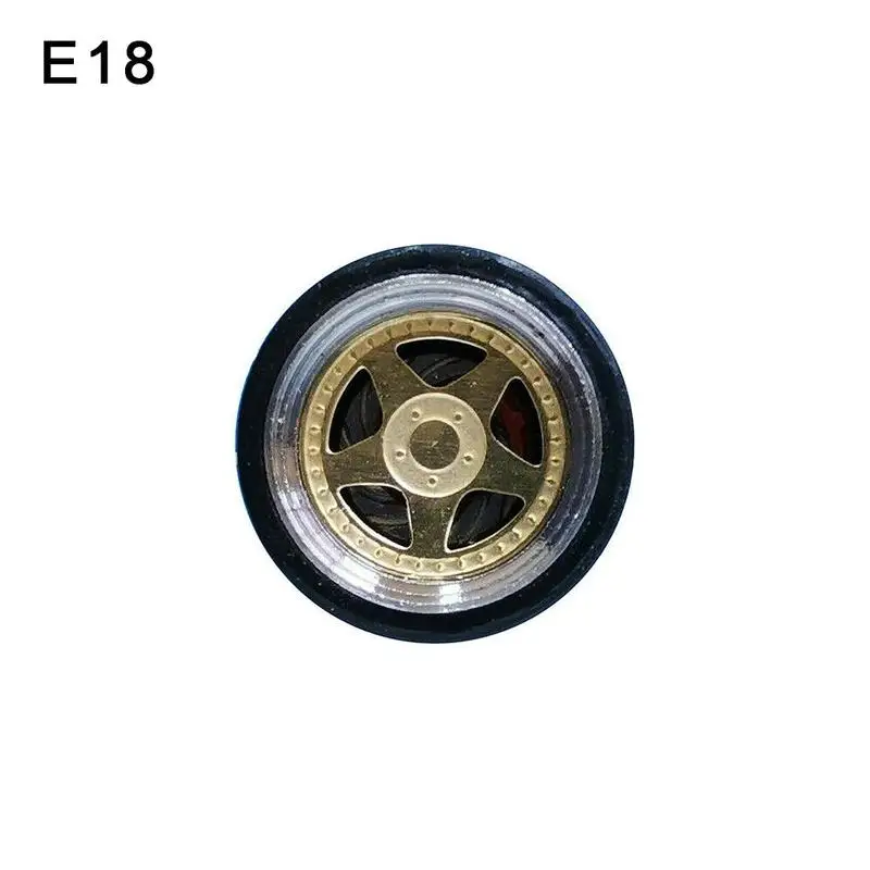 4pcs/set Alloy Wheels Tire Set Axles Vehicle Wheels Retro Thick Tire Modified Alloy Car Refit Wheels For 1/64 Vehicle Car Model - Цвет: 2