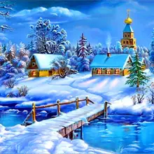 5D DIY Алмазная картина Снежная сцена вышивка узоры вышивка крестиком рукоделие алмазные Стразы домашний декор