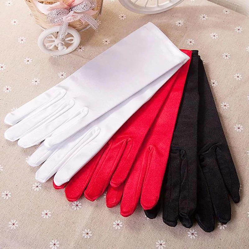 1 Pair Summer Sun Protection Gloves Women Mittens Solid Color Dresses Accessories Prom Evening Party