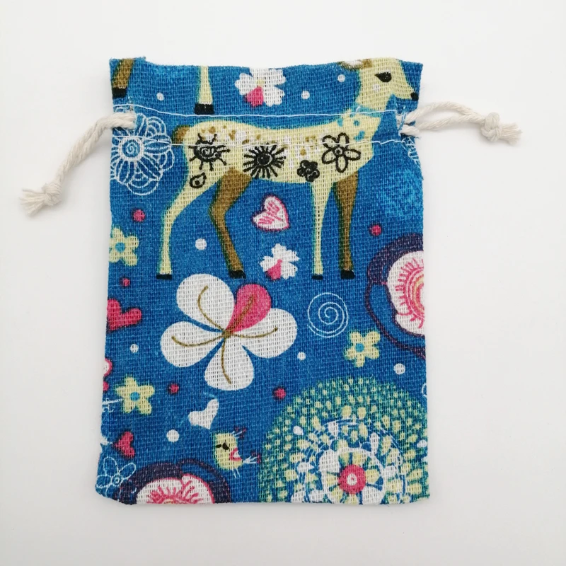 100pcs Whale Marine Life Fish Cotton Bag Drawstring Gift Bag Tote Bags for Women Storage Jewelry Display Pouch Small Cloth Bags