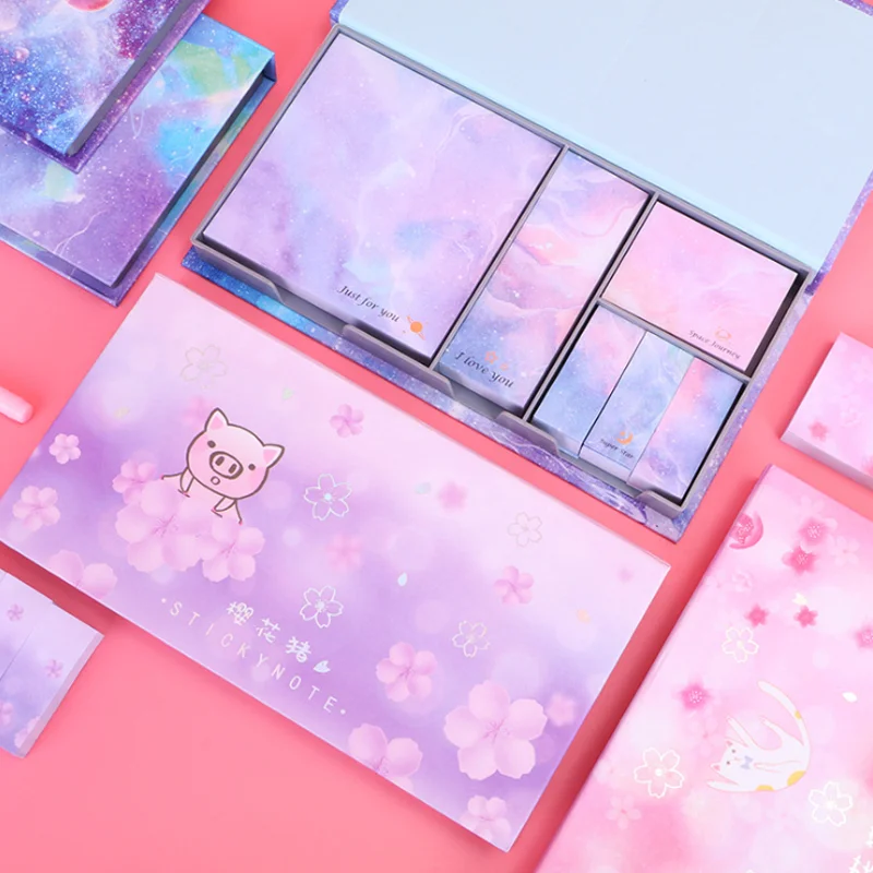 

Memo Pad Starry Sky Sticky Note Sticky Notes Bronzing Tearable Note Paper Note Notepad Sticker Set Office School Supplies
