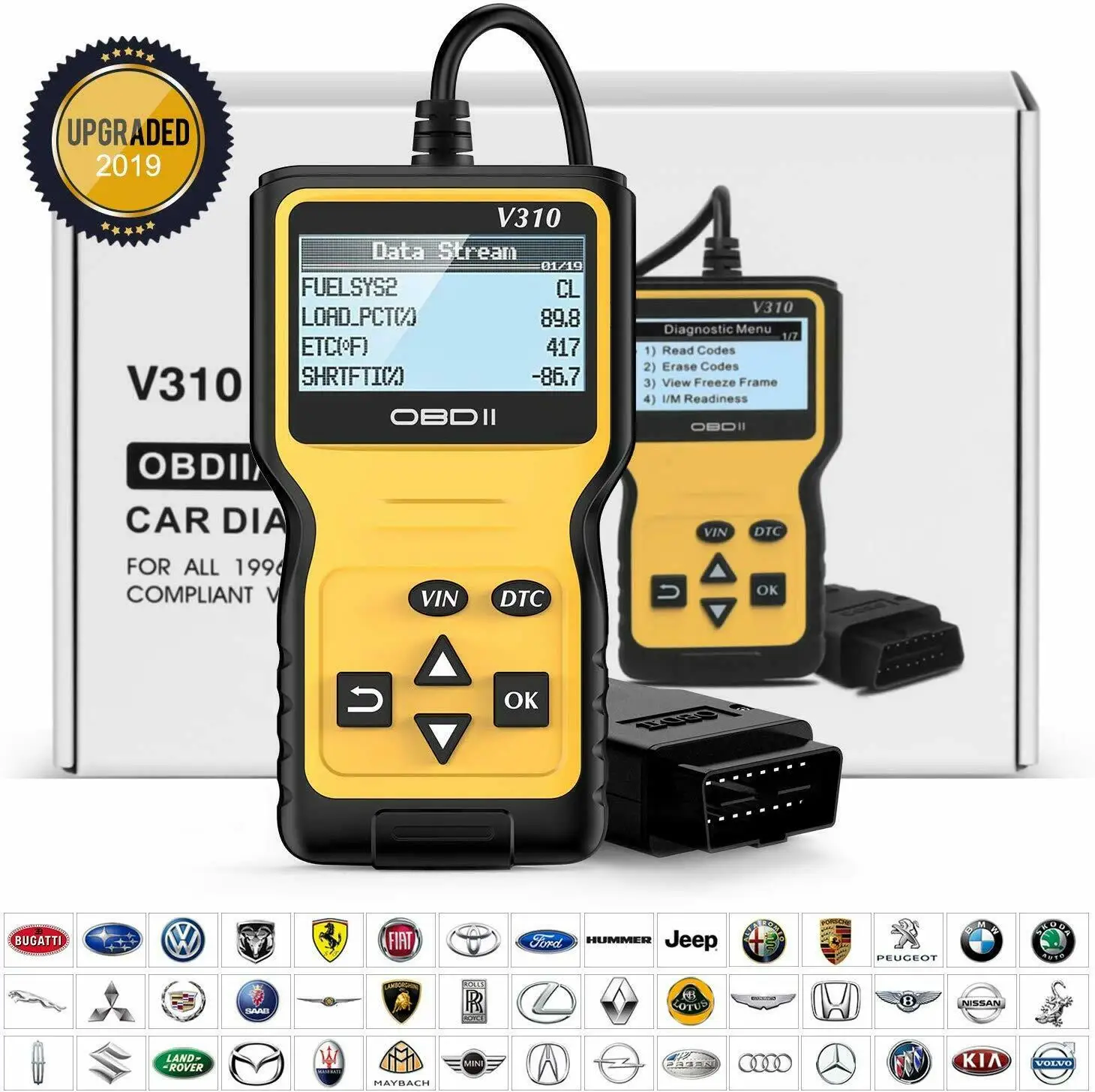 

V310 V1.1 Code Reader OBDII / EOBD OBD OBDII Car Auto Diagnostic Tool obd2 scanner automotriz easydiag 16 pin VS ELM 327 V1.5