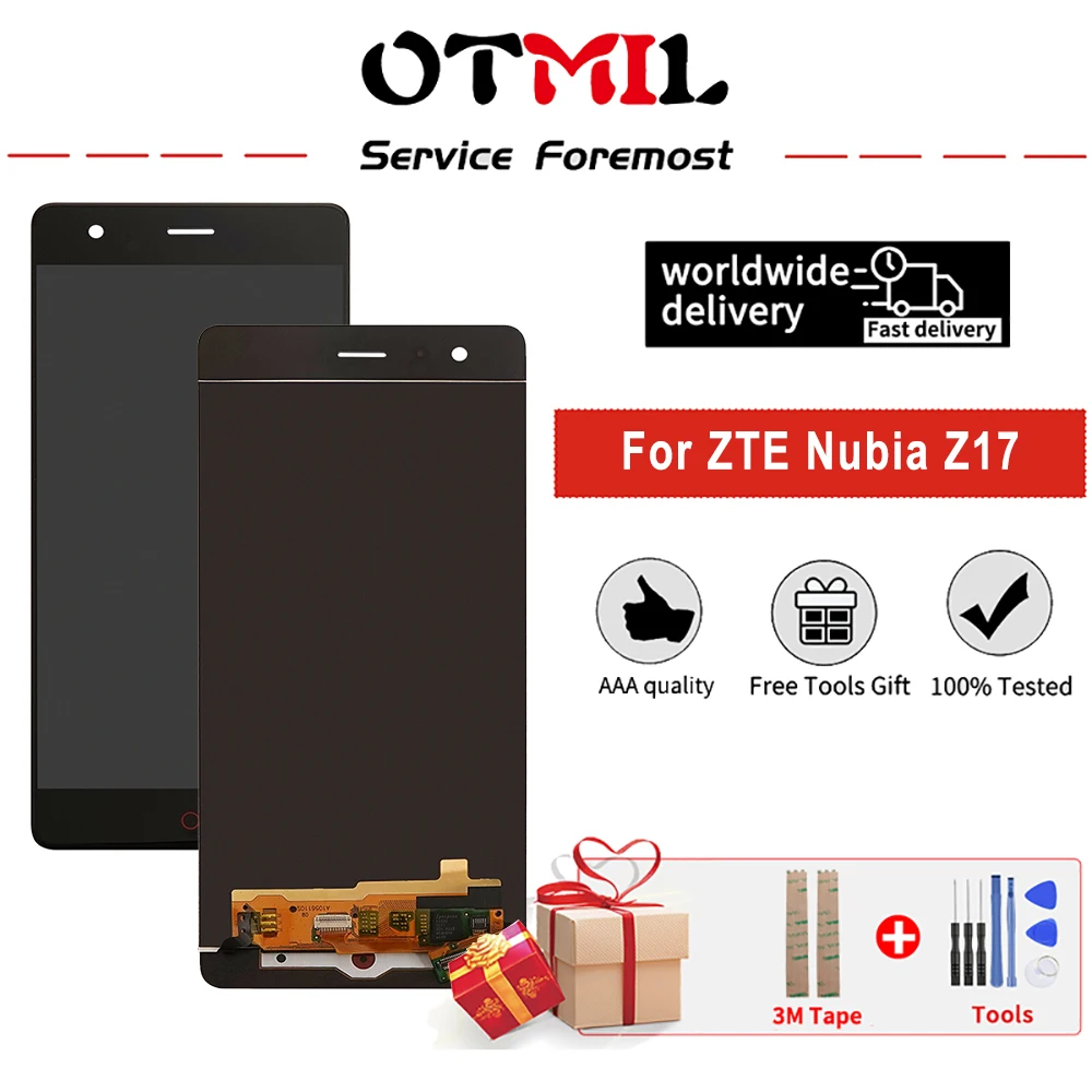 ЖК-дисплей 5 "для ZTE Nubia Z17 NX563J сменный ЖК-кодирующий преобразователь сенсорного