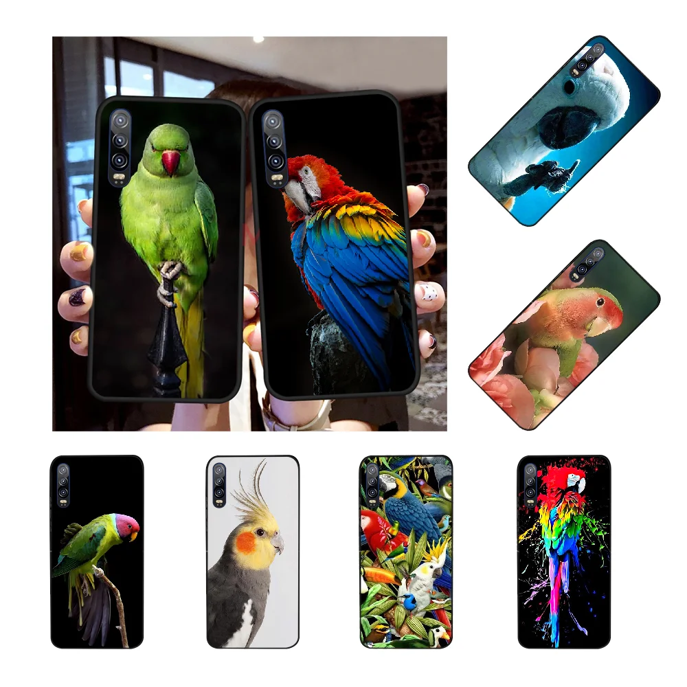 Чехол для Huawei P30 P20 P10 P9 P8 Mate 20 10 Pro Lite с голубым кольцом и попугаем | Мобильные