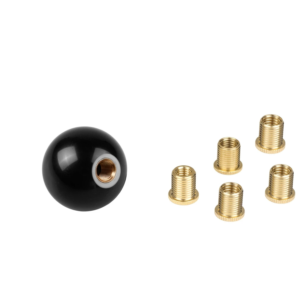 Black 8 Ball M12*1.25 Gear Shifter Shift Knob Boot with M10x1.5 Nuts Insert
