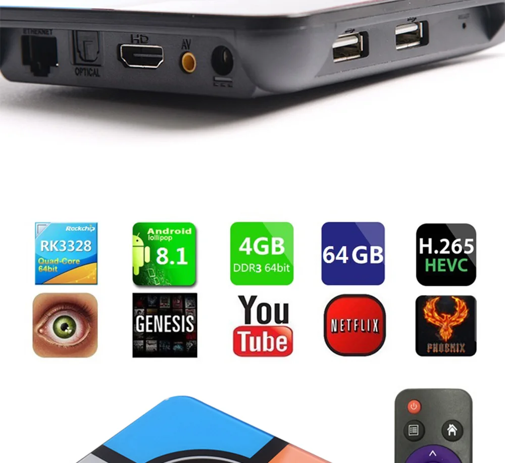 S10 mini Smart TV Box Rockchip RK3328 Quad Core Android 9.0 TV Box Media Player 4GB+32GB/64GB 4K H.265 2.4GHz WIFI USB 3.0