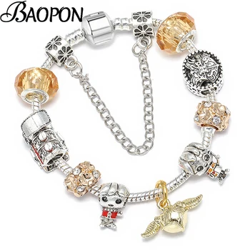 

BAOPON Luxury Brand Women Bracelet Silver Color Crystal Charm Bracelet for Women DIY Beads Bracelets & Bangles Jewelry Gift