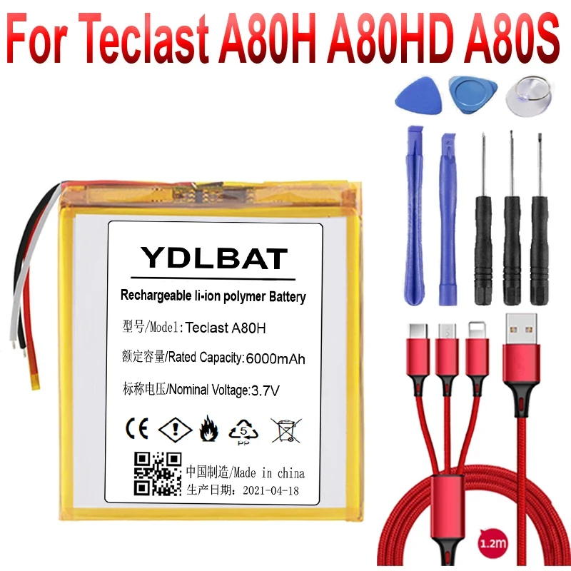 3 7 V 6000mAh батарея для Teclast A80H A80HD A80S A80se X80H X80HD X80 Plus &amp Pro Power Tablet PC Li-Po аккумуляторная